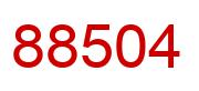 Number 88504 red image