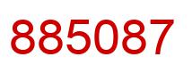 Number 885087 red image