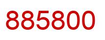 Number 885800 red image