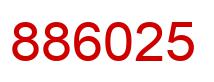 Number 886025 red image