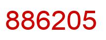 Number 886205 red image