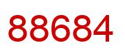 Number 88684 red image