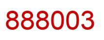 Number 888003 red image