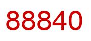 Number 88840 red image