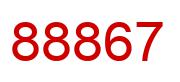 Number 88867 red image