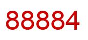 Number 88884 red image