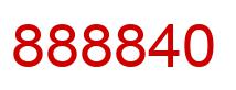 Number 888840 red image