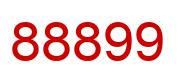 Number 88899 red image