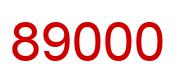 Number 89000 red image