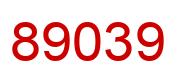 Number 89039 red image