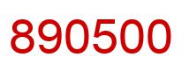 Number 890500 red image