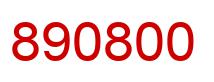 Number 890800 red image