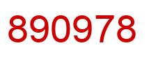 Número 890978 imagen rojo