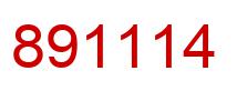 Number 891114 red image