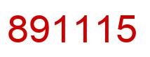 Number 891115 red image