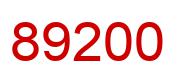 Number 89200 red image