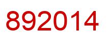 Number 892014 red image