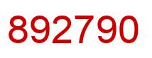 Number 892790 red image