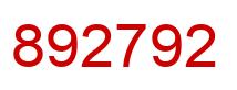 Number 892792 red image