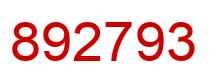 Number 892793 red image