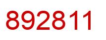 Number 892811 red image
