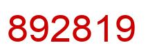Number 892819 red image
