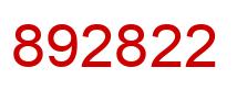 Number 892822 red image