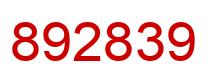 Número 892839 imagen rojo