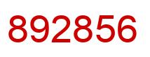 Number 892856 red image