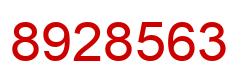 Number 8928563 red image