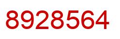 Number 8928564 red image