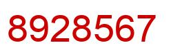 Number 8928567 red image