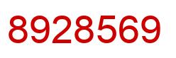 Number 8928569 red image