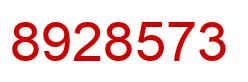 Number 8928573 red image
