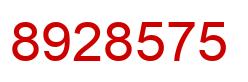 Number 8928575 red image