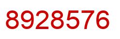 Number 8928576 red image