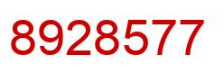 Number 8928577 red image