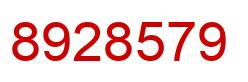 Number 8928579 red image