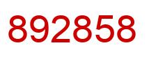 Number 892858 red image