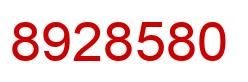 Number 8928580 red image