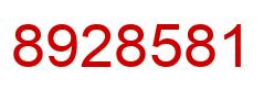 Number 8928581 red image