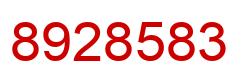 Number 8928583 red image