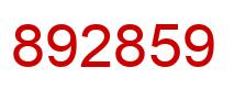 Number 892859 red image