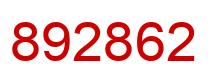 Number 892862 red image