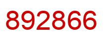 Number 892866 red image