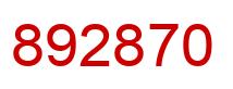 Number 892870 red image
