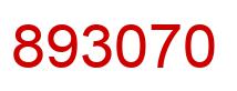 Number 893070 red image