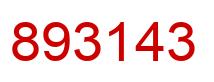 Number 893143 red image