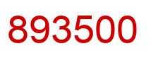 Number 893500 red image