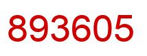 Number 893605 red image